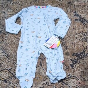 Magnetic Me Light Blue Footies with Whimsical Print